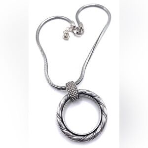 Brighton Inner Circle Silver Pendant Necklace 5084 Retired & Adjustable